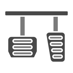 Brake Pedal Greyscale Glyph Icon