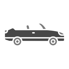 Convertible Car Greyscale Glyph Icon