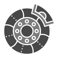 Fototapeta premium Brake Greyscale Glyph Icon