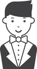 male barista illustration in minimal style