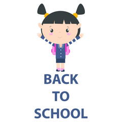 Cute characters and a concept of education for back to school