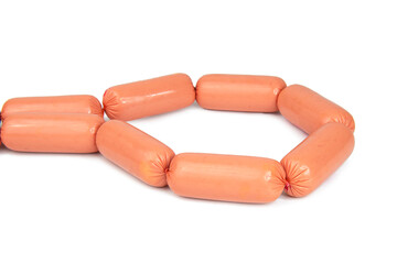 Tasty sausages meat product food isolated on the white background