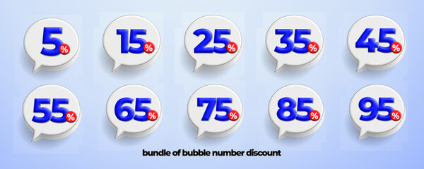 vector bubble speech sale discount 15%,25%,35%,45%,55%,65%,75%,85%,95%,5% price flashsale Purple, blue colors