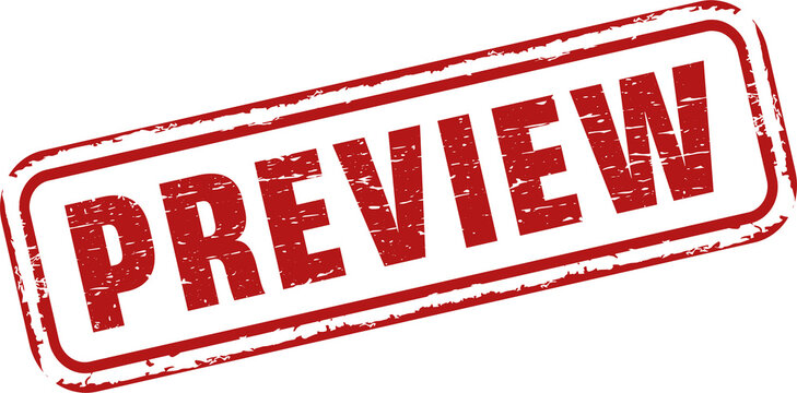 Preview grunge rubber stamp. Vintage old red color texture frame, Preview element for your product. Vector illustration.