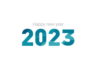 Happy new year 2023. colorful and interconnected new year 2023 logo design