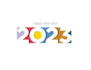 Happy new year 2023. colorful and interconnected new year 2023 logo design