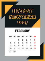 2023 new year calendar template design
