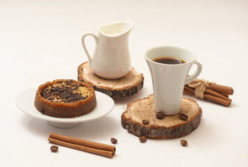 cup of coffee and cinnamon