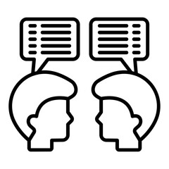 Face To Face Conversation Icon Style