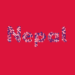 Nepal Silhouette Pixelated pattern map illustration
