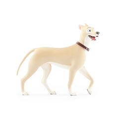 3d happy cartoon dog walking
