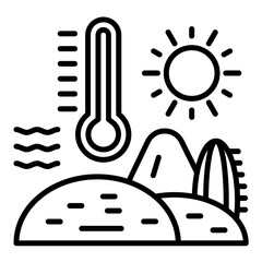 Desert Hot Weather Icon Style