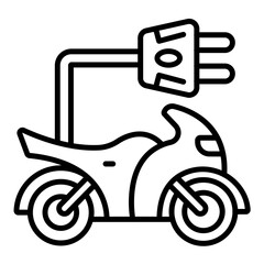Electric Bike Icon Style
