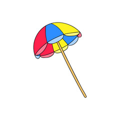 Doodle colorful parasol.