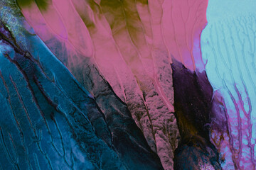 Abstract acrylic and watercolor smear blot painting. Color paper texture background.