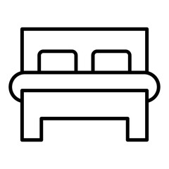 Double Bed Room Icon Style