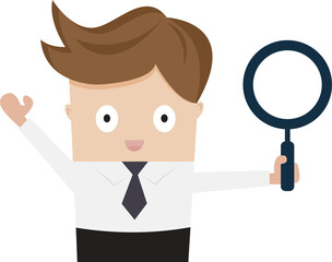 businessman with magnifying glass