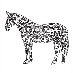 Horses Animal mandala coloring page