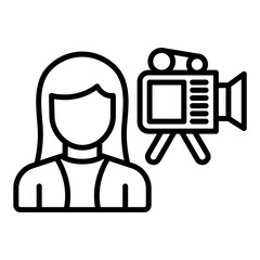Camera Operator Male Icon Style