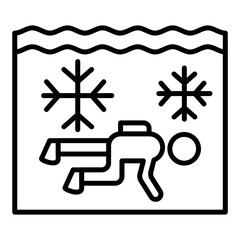 Ice Diving Icon Style