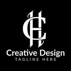 Obraz premium Set of creative monogram letter ch or hc logo abstract design inspiration.