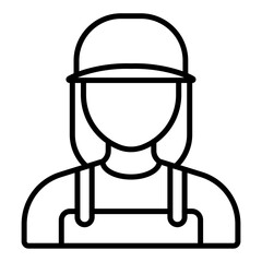 Female Cleaner Icon Style