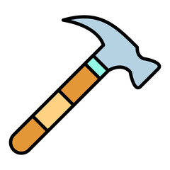 Hammer Filled Line Icon
