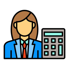 Accountant Filled Line Icon