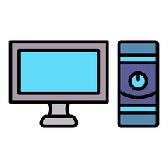 Computer Filled Line Icon
