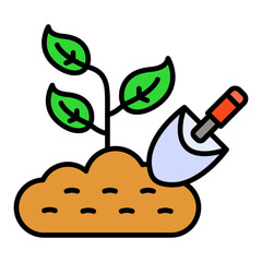 Planting Filled Line Icon
