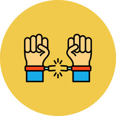 Freedom Multicolor Circle Filled Line Icon