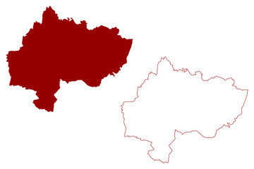 Metropolitan Borough of Stockport (United Kingdom of Great Britain and Northern Ireland, Metropolitan and ceremonial county Greater Manchester, England) map vector illustration, scribble sketch map