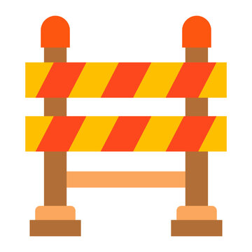 Road Barrier Flat Icon