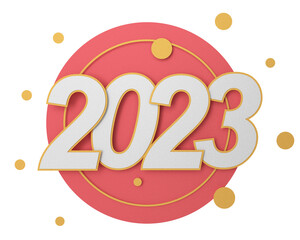 Happy new year 2023. 3D illustration.