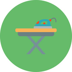 Ironing Multicolor Circle Flat Icon