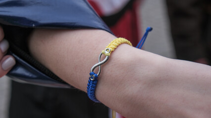 Blue and yellow Ukrainian bracelet