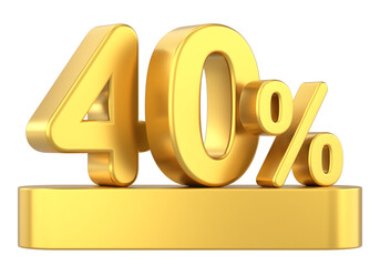 3D forty percent. 3D illustration.