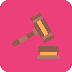 Law Multicolor Round Corner Flat Icon