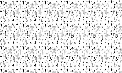 Christmas Wrapping Paper in Black and White