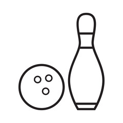 Bowling icon ball and pin. Sport vector icon.