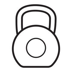 Kettlebell projectile. Sport vector icon.