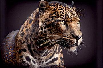 black and golden jaguar portrait