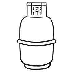 Gas cylinder. Hand drawn vector illustration