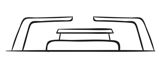 Gas stove burner. Hand drawn vector illustration