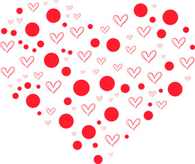 Many LoveHearts in Heart Shape