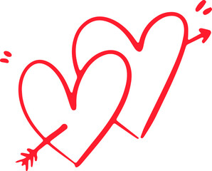 Two Hearts Love Decorative