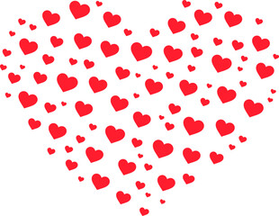 Many LoveHearts in Heart Shape