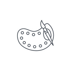 Drawing icon set vector. Color Plate icon, Paint brush icon bundle isolated on white background