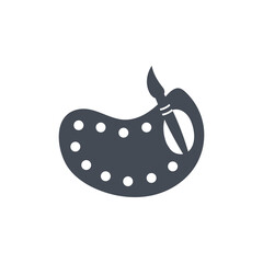 Drawing icon set vector. Color Plate icon, Paint brush icon bundle isolated on white background