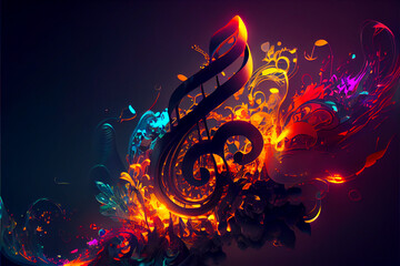 Beautiful and elegant musical note, sound, music, musical note, magic, club, dance, happy